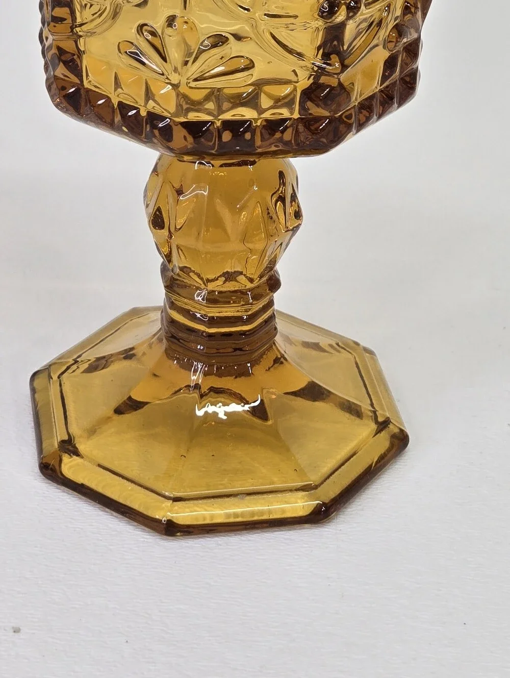 Strawberry Street Vatican 8oz Amber Red Wine Glass Embossed Goblet VTG Regency